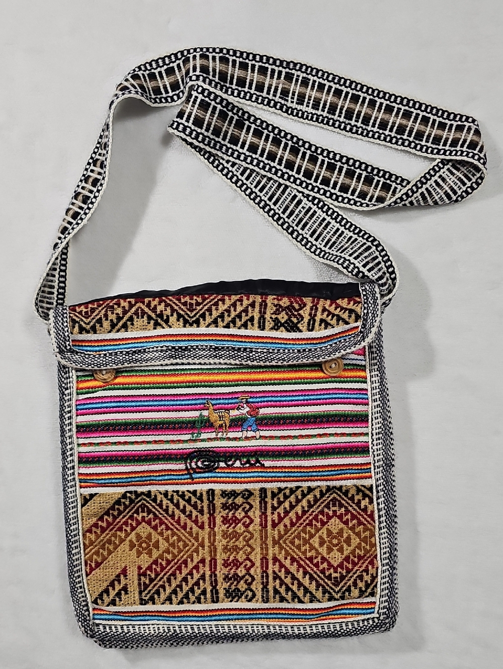Source Unknown‎ Multicolor Striped Ethnic Crossbody Bag